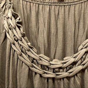 BANANA REPUBLIC modal/silk knotted neck detail shirt, size S